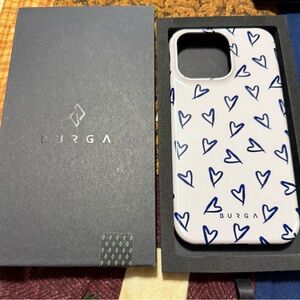 Burga White and Blue Heart Pattern Phone Case
